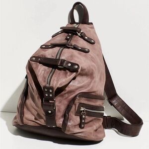 A.S. 98 x Free People Distressed Leather “Birch”/“Herra” Moto Backpack $469 USD